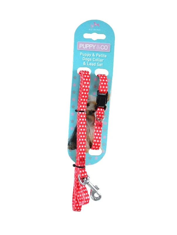  -Splash-proof food bowl AND Anti-choking slow food bowlRed Stars Puppy Collar And Lead Set by Hem And Boo