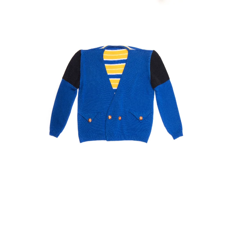 - Remote interactive pet feederLigne Noire Shock Blue Buttons Cardigan