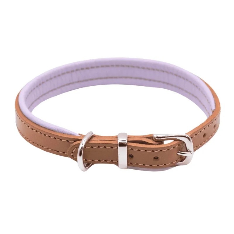 - Dog anti-slip matLuxury Tan & Lilac Padded Leather Dog Collar by Dogs & Horses