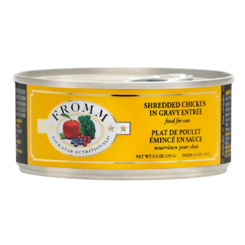    - Kitten food  Four-Star Shredded Chicken in Gravy Entrée